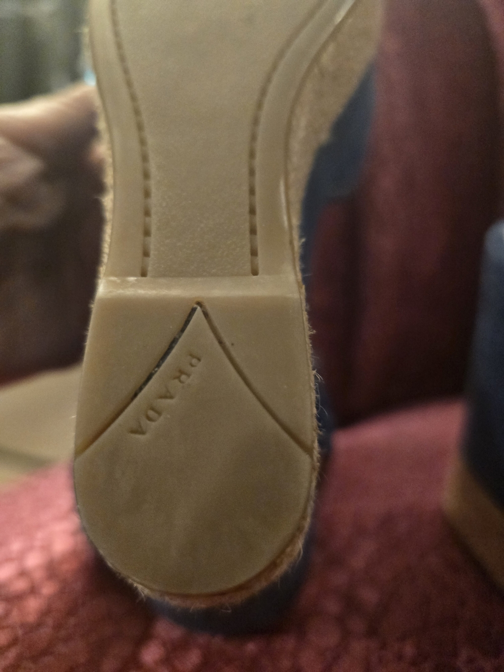 PRADA GENUINE Blue Suede Wedge Sandals with Ankle Strap - Picture 7 of 16